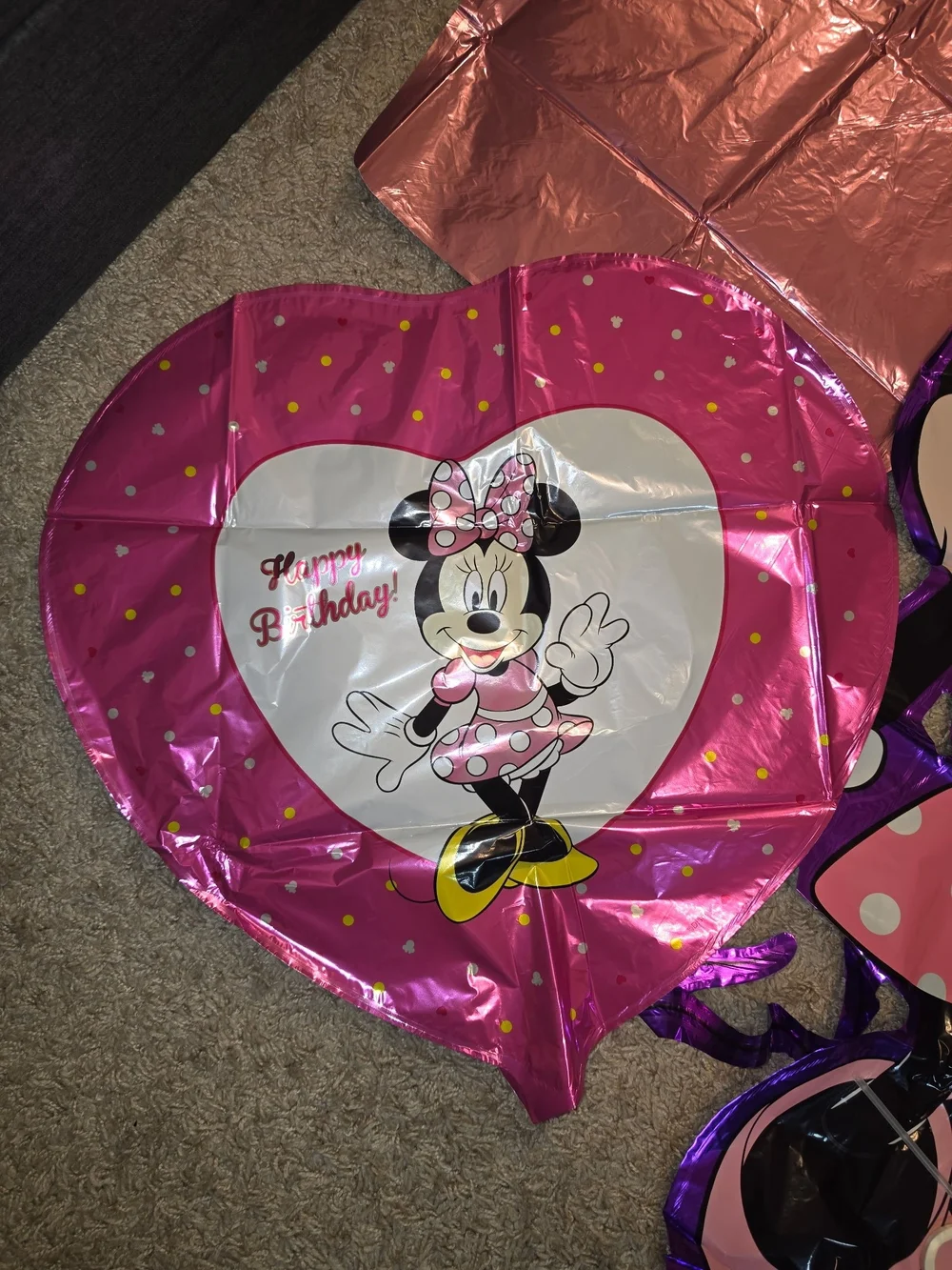 Pink Minnie Mouse Foil Birthday Balloon Decoration